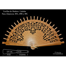Rf. 49A, B y C Varillas Madera Natural