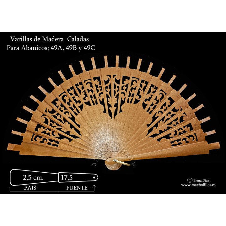 Rf. 49A, B y C Varillas Madera Natural