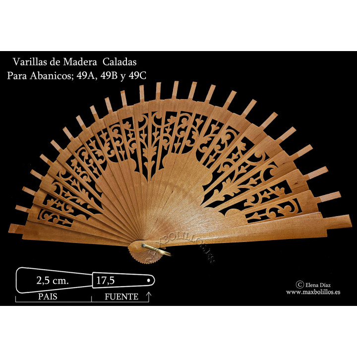 Rf. 49A, B y C Varillas Madera Natural