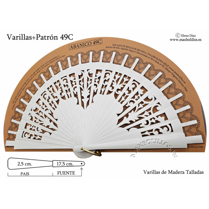 Varillas+Patrón 49C Madera Blanco