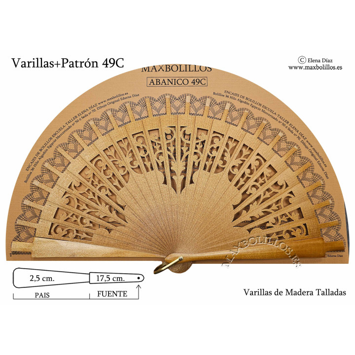 Varillas+Patrón 49C Madera Natural