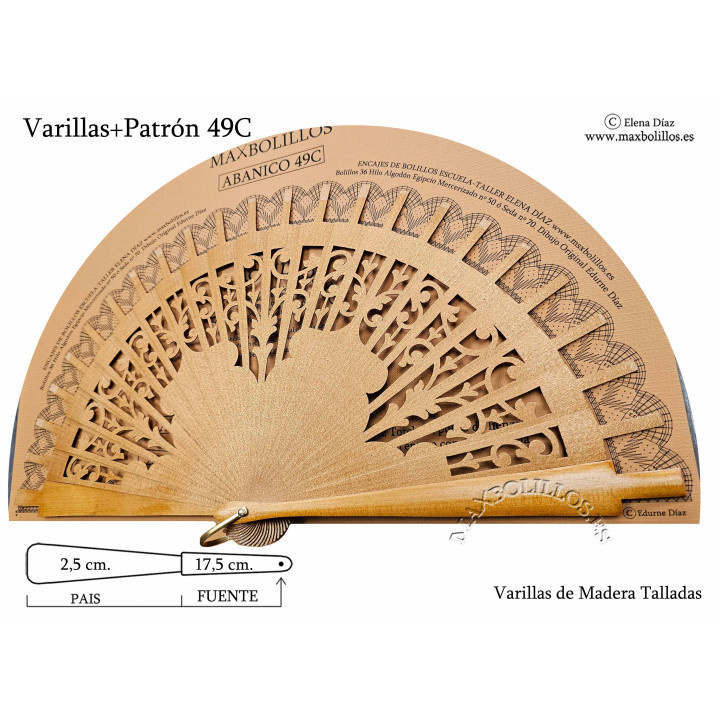 Varillas+Patrón 49C Madera Natural