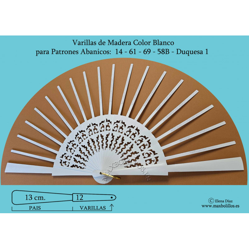 Rf. 14-61-69-58B Varillas Madera Blanco