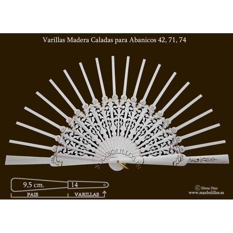 Rf. 42-71-74 Varillas Oro Madera Blanco