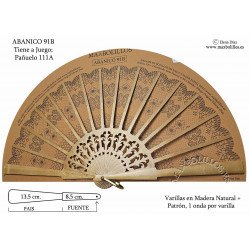 Varillas+Patrón 91B Madera Natural