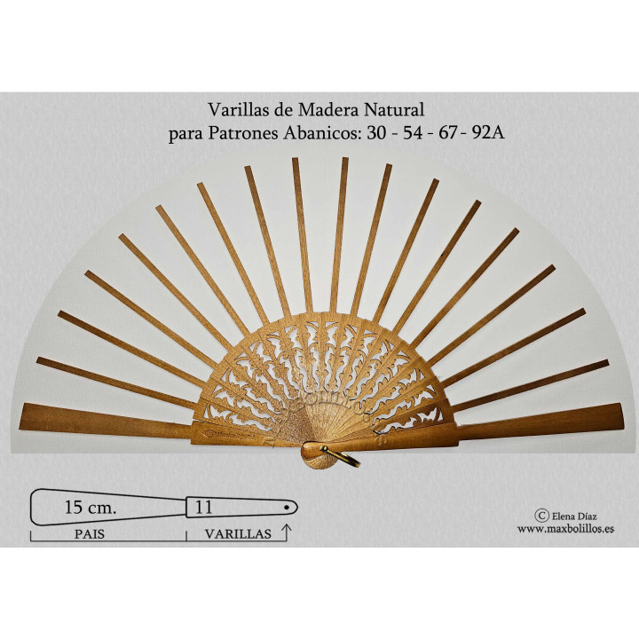 Rf. 30,54,67,92A Varilla  Madera Natural