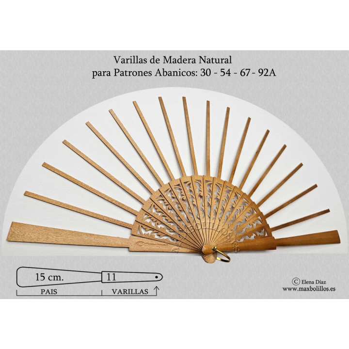 Rf. 30,54,67,92A Varilla  Madera Natural