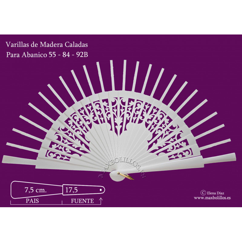 Rf. 55, 84 y 92B Varillas Madera Blancas
