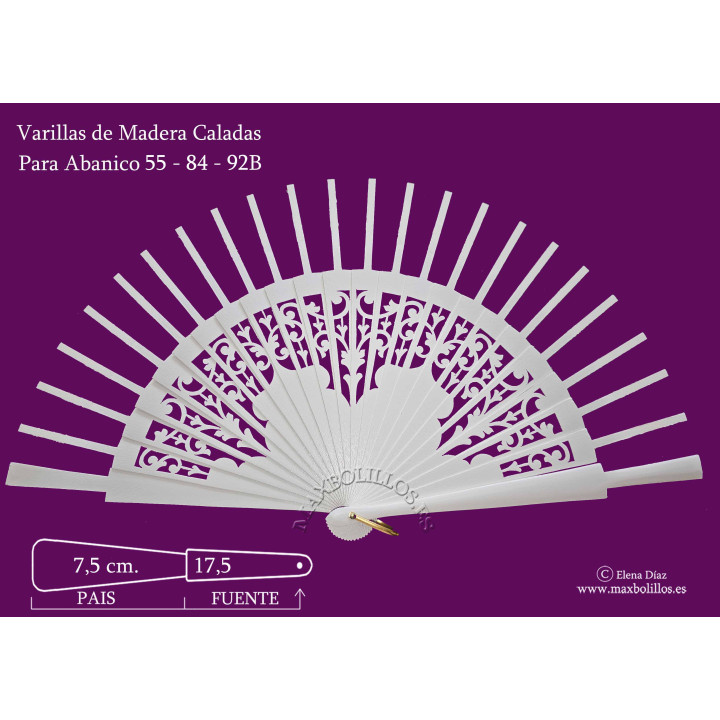Rf. 55, 84 y 92B Varillas Madera Blancas