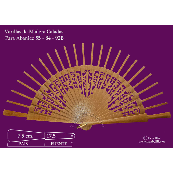 Rf. 55, 84 y 92B Varillas Madera Natural