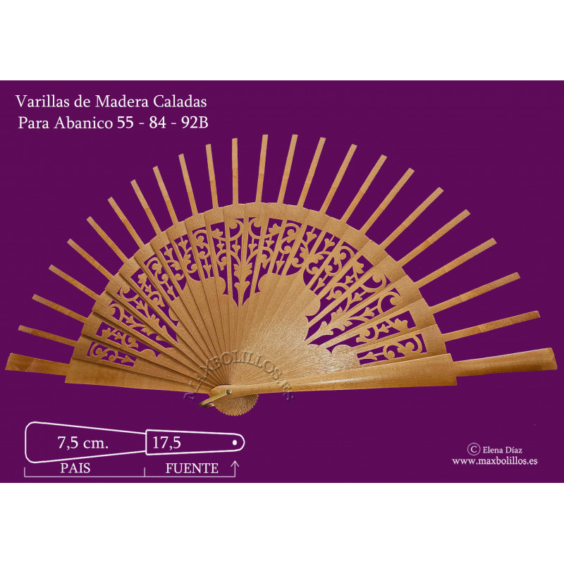 Rf. 55, 84 y 92B Varillas Madera Natural