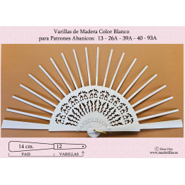 Rf. 13-26A-39A-40-93A Varilla Madera  Blanco