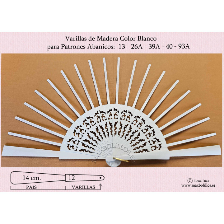 Rf. 13-26A-39A-40-93A Varilla Madera  Blanco