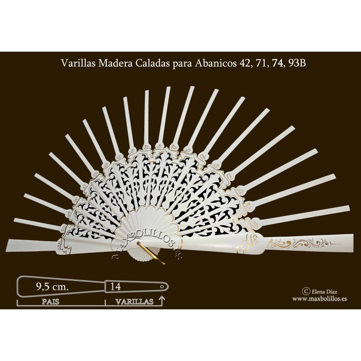 Rf. 42-71-74-93B Varillas Oro Madera Blanco