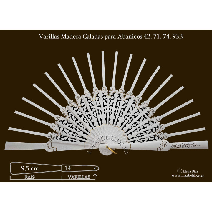 Rf. 42-71-74-93B Varillas Oro Madera Blanco