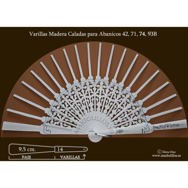 Rf. 42-71-74-93B Varillas Madera Blanco Plata