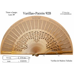 Varillas+Patrón 92B Madera Natural