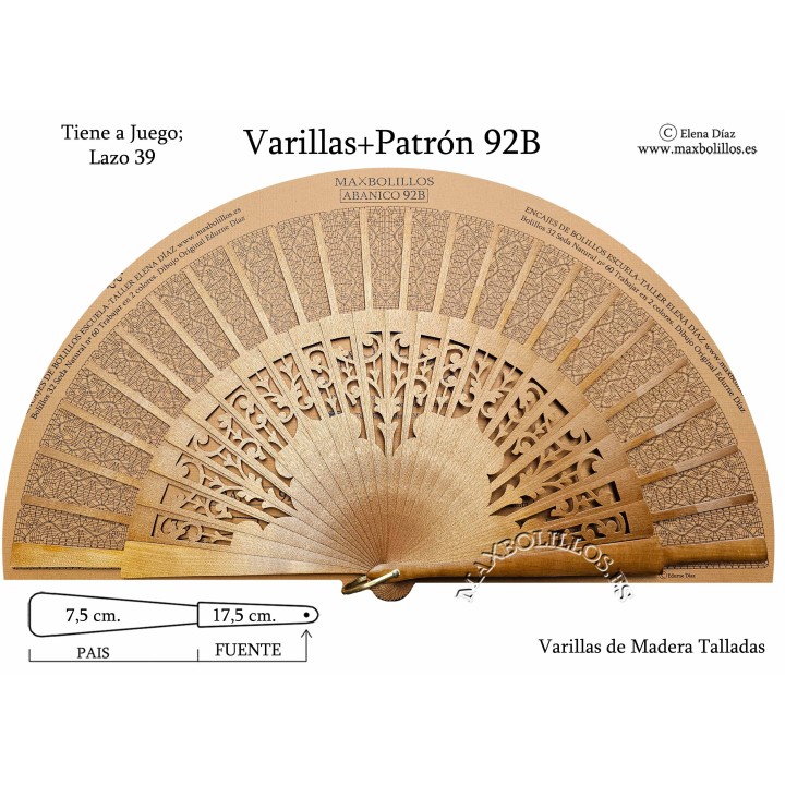 Varillas+Patrón 92B Madera Natural