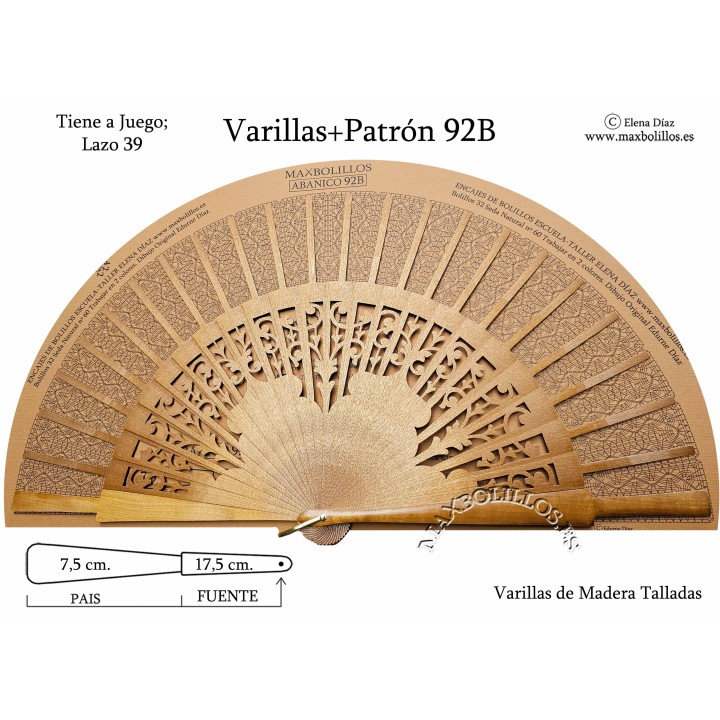 Varillas+Patrón 92B Madera Natural