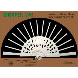 Rf. 78, 79, 80 Varillas Madera Blanco Oferta