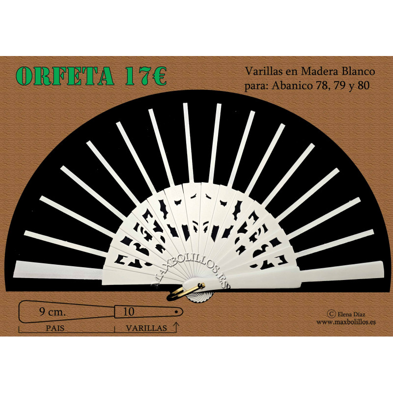Rf. 78, 79, 80 Varillas Madera Blanco Oferta