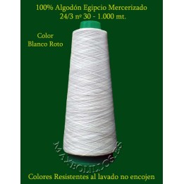 Algodón Nº 30 Blanco Roto Egipcio Mercerizado