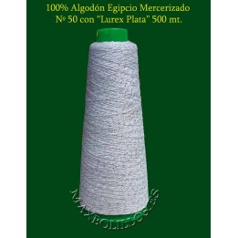 Algodón Egipcio + Lurex Plata