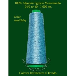 Algodón Nº 40 Azul Baby Egipcio Mercerizado