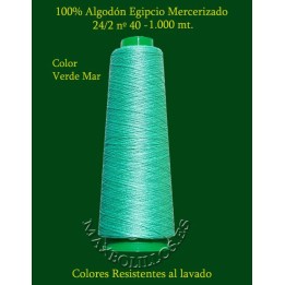 Algodón Nº 40 Verde Mar Egipcio Mercerizado
