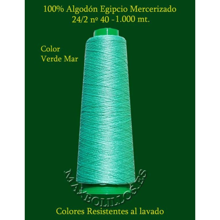 Algodón Nº 40 Verde Mar Egipcio Mercerizado