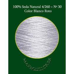 Seda  Natural Blanco Roto Nº30