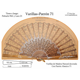 Varillas+Patrón 71 Madera Natural