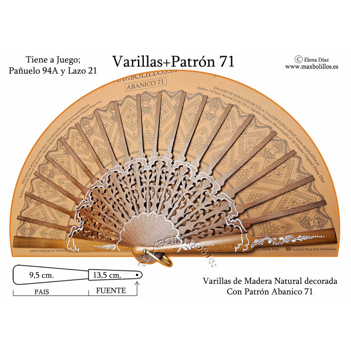 Varillas+Patrón 71 Madera Natural