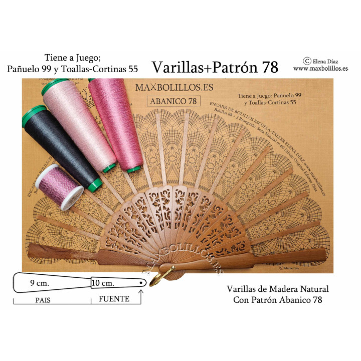 Varillas+Patrón 78 Madera Natural
