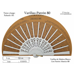 Varillas+Patrón 80 Madera Blanco Ruso