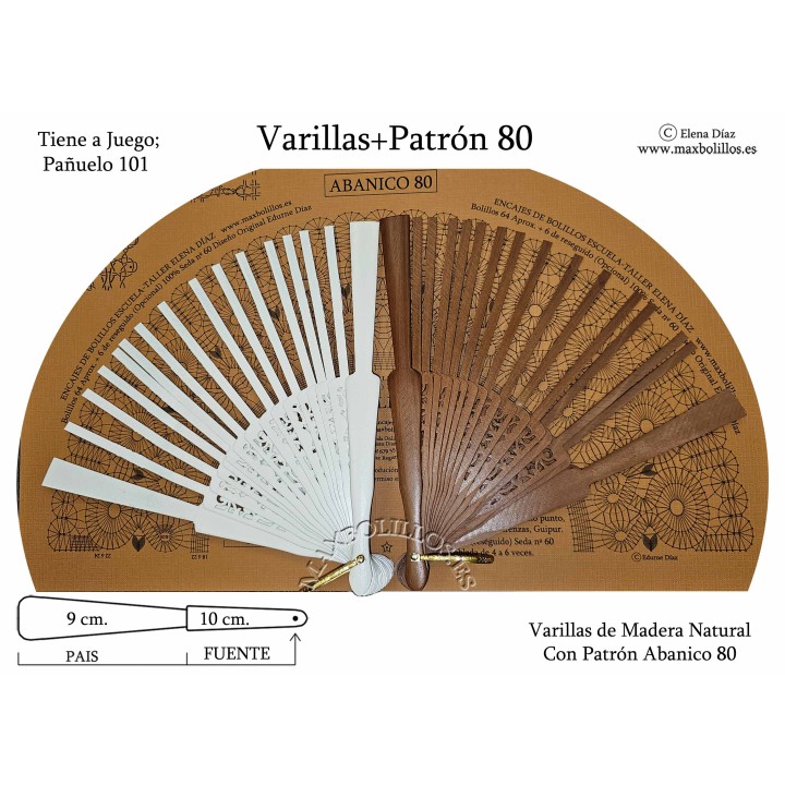 Varillas+Patrón 80 Madera Natural Ruso