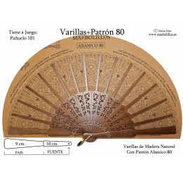 Varillas+Patrón 80 Madera Natural Ruso