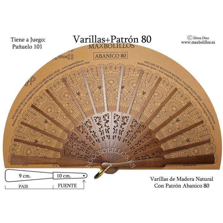 Varillas+Patrón 80 Madera Natural Ruso
