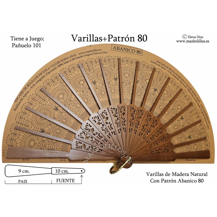 Varillas+Patrón 80 Madera Natural Ruso