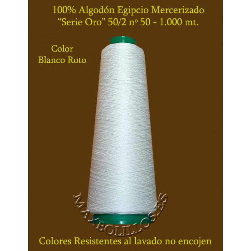 Algodón Nº 50 Blanco Roto Egipcio Mercerizado