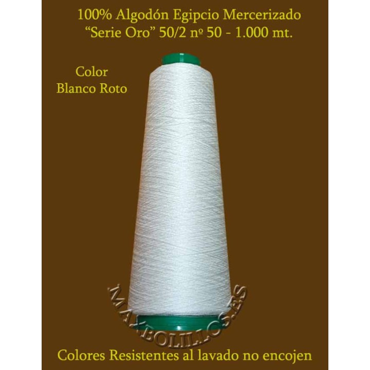 Algodón Nº 50 Blanco Roto Egipcio Mercerizado