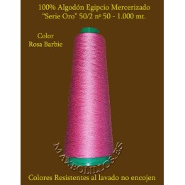 Algodón Nº 50 Rosa Barbie Egipcio Mercerizado