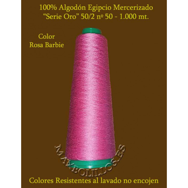Algodón Nº 50 Rosa Barbie Egipcio Mercerizado