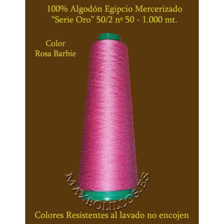 Algodón Nº 50 Rosa Barbie Egipcio Mercerizado