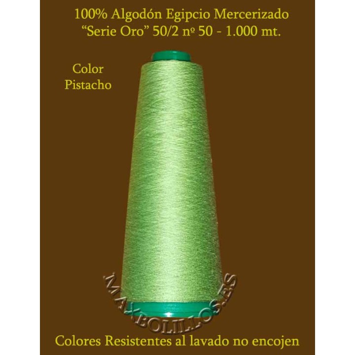 Algodón Nº 50 Pistacho Egipcio Mercerizado