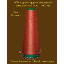 Algodón Nº 50 Terracota Egipcio Mercerizado