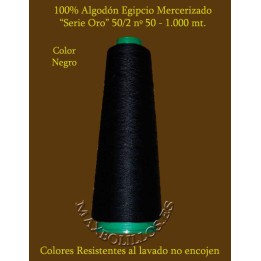 Algodón Nº 50 Negro Egipcio Mercerizado
