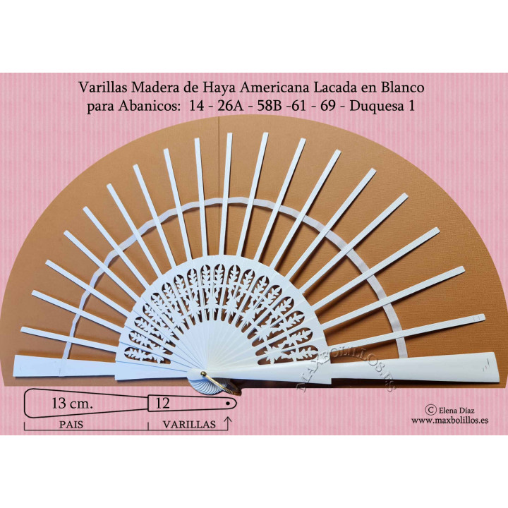 Rf. 26A-58B-61-69 Varillas Madera Blanca