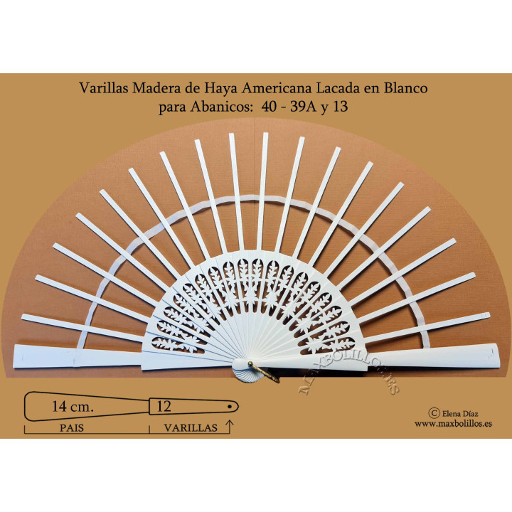 Rf. 13-26A-39B-40 Varillas Madera Blanco