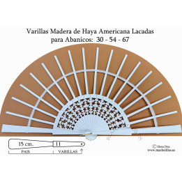 Rf. 30,54,67 Varillas Madera Blanca